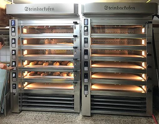 Steinbacköfen der Firma Friedrich Solingen Spezialist für Etagenbacköfen in der Bäckerei Pistono