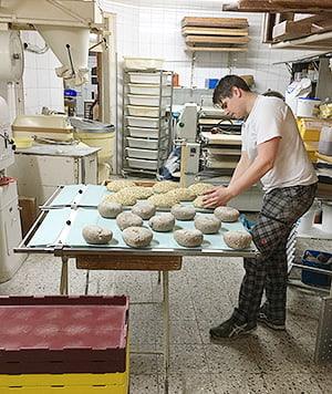 Brot Vorbereitung bei der Bäckerei Pistono